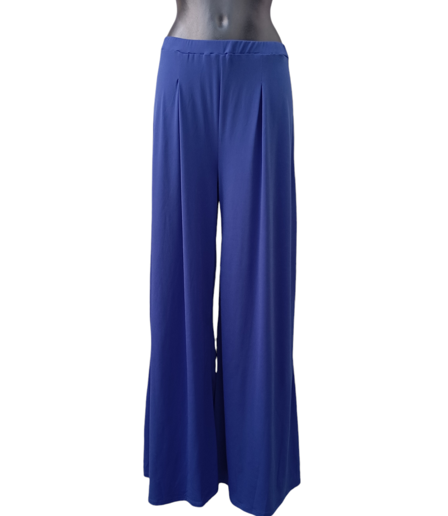 Pantalón palazzo con goma en la cintura azul