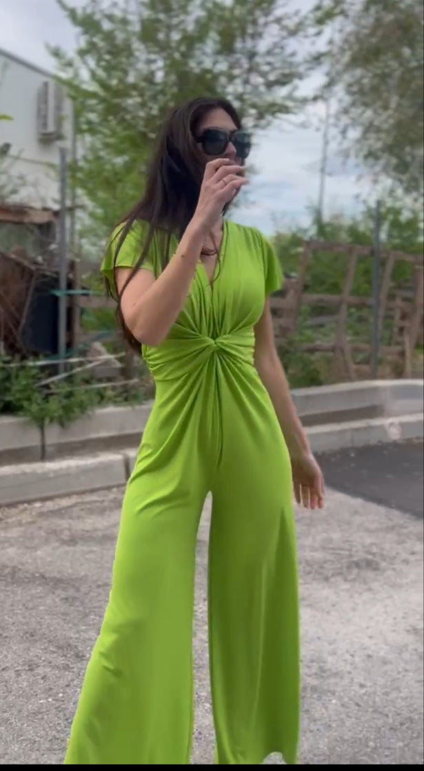 Mono nudo manga corta liso color lima