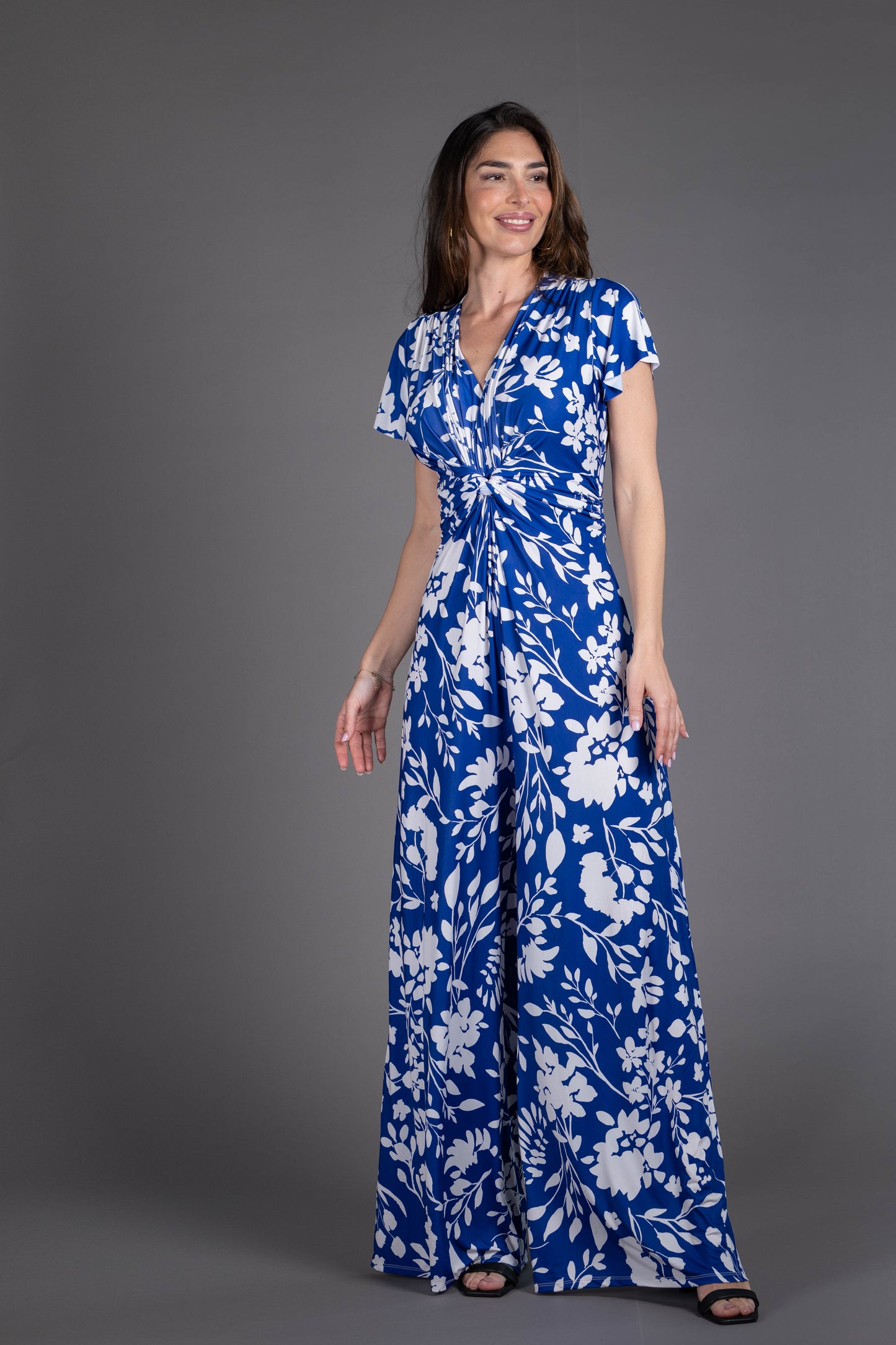 Mono nudo manga corta estampado azul y blanco