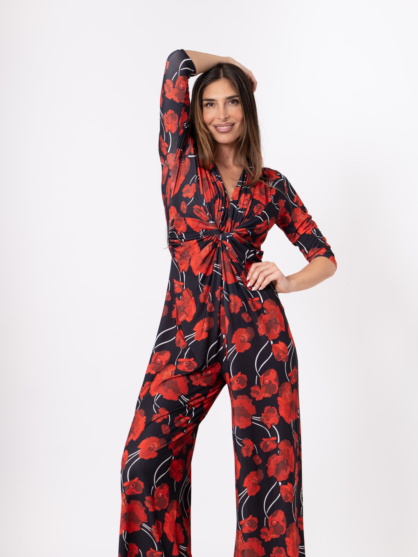 Mono nudo estampado rojo/negro