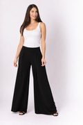 Pantalón palazzo con goma en la cintura negro