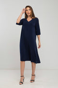Vestido de punto midi liso