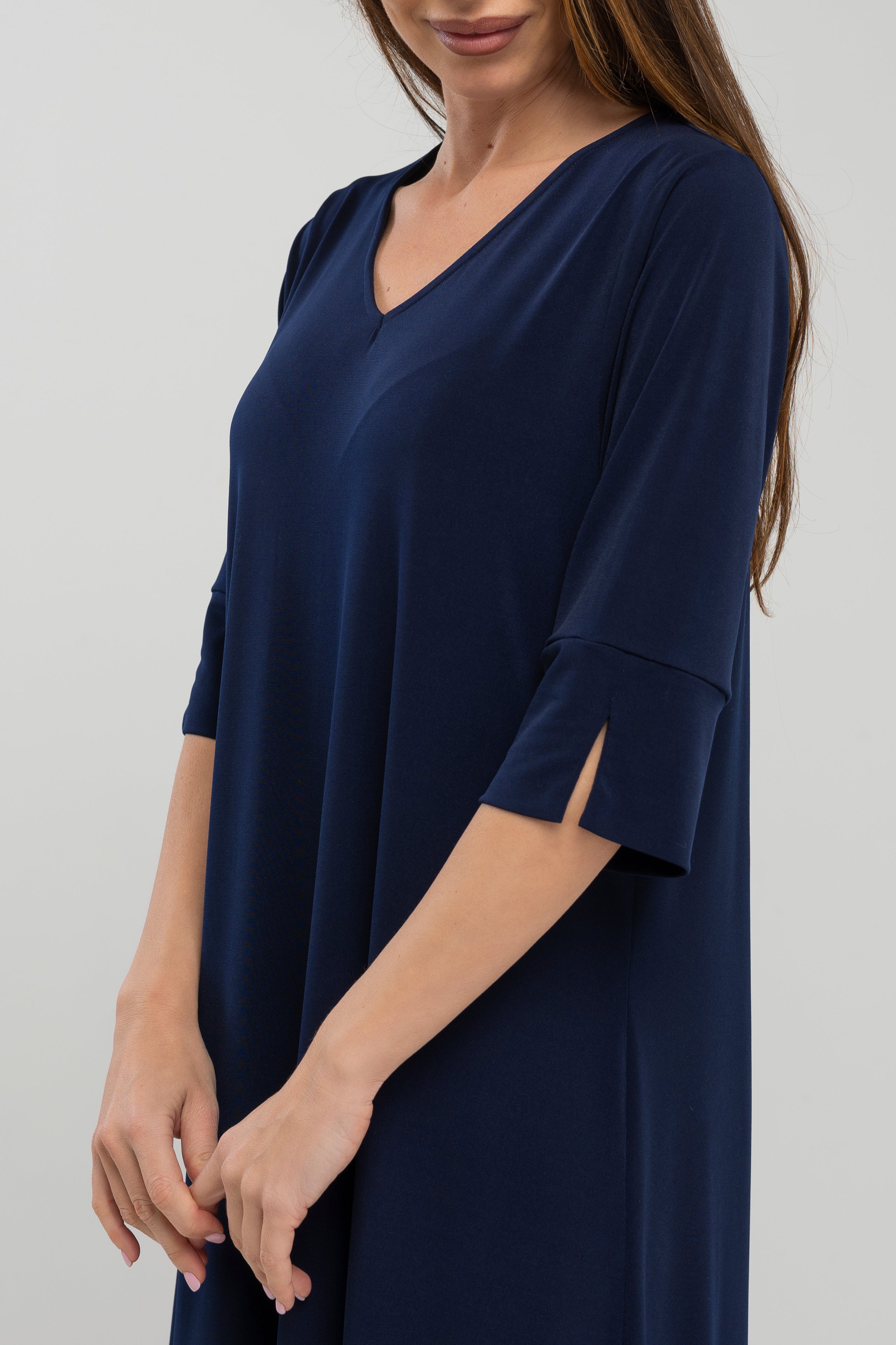 Vestido de punto midi liso