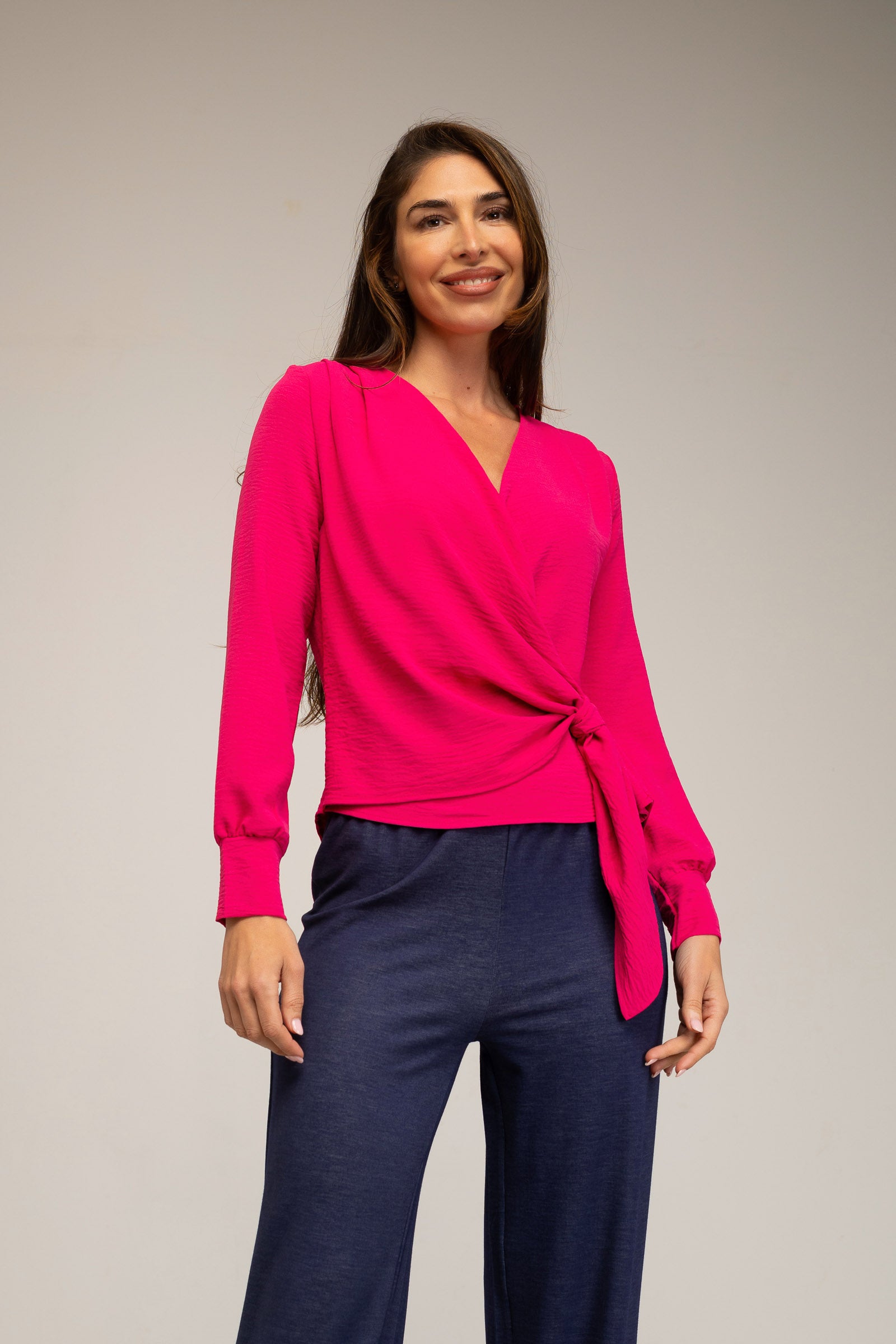 Blusa mujer cruzada escote pico