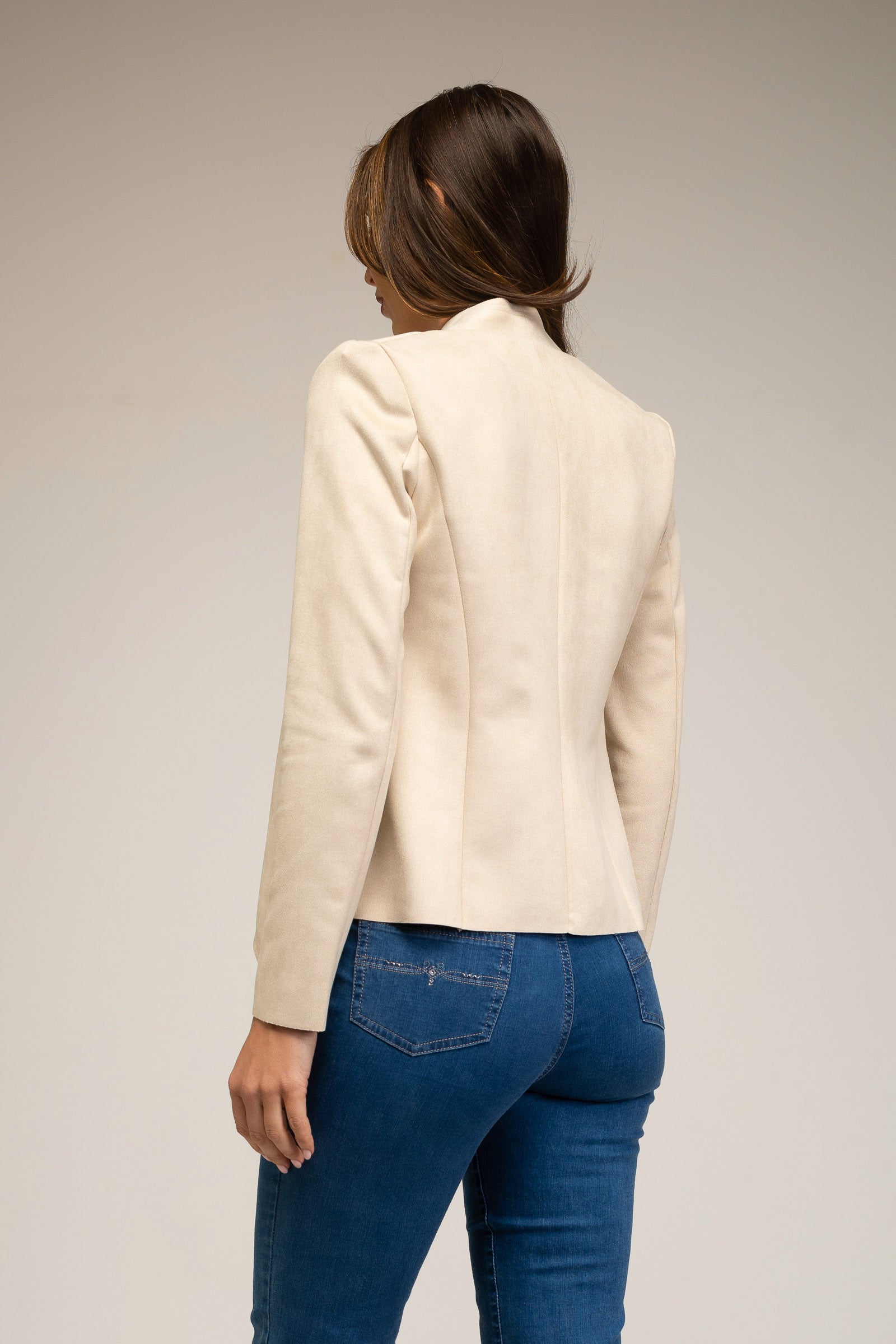 Chaqueta antelina crudo