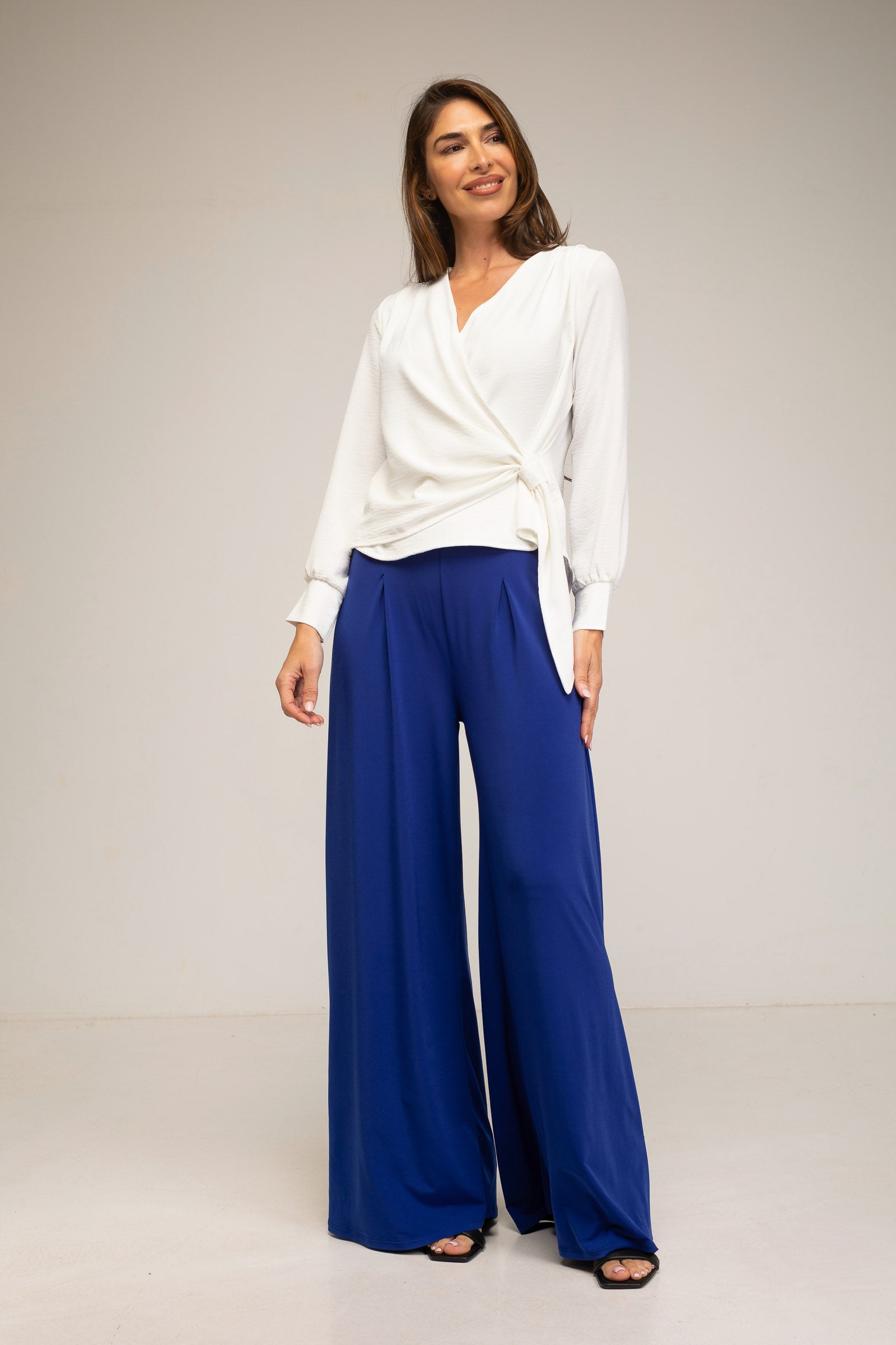 Blusa mujer cruzada escote pico