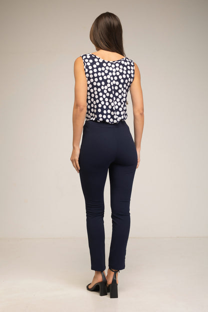 Pantalón pitillo de neocrepe azul marino