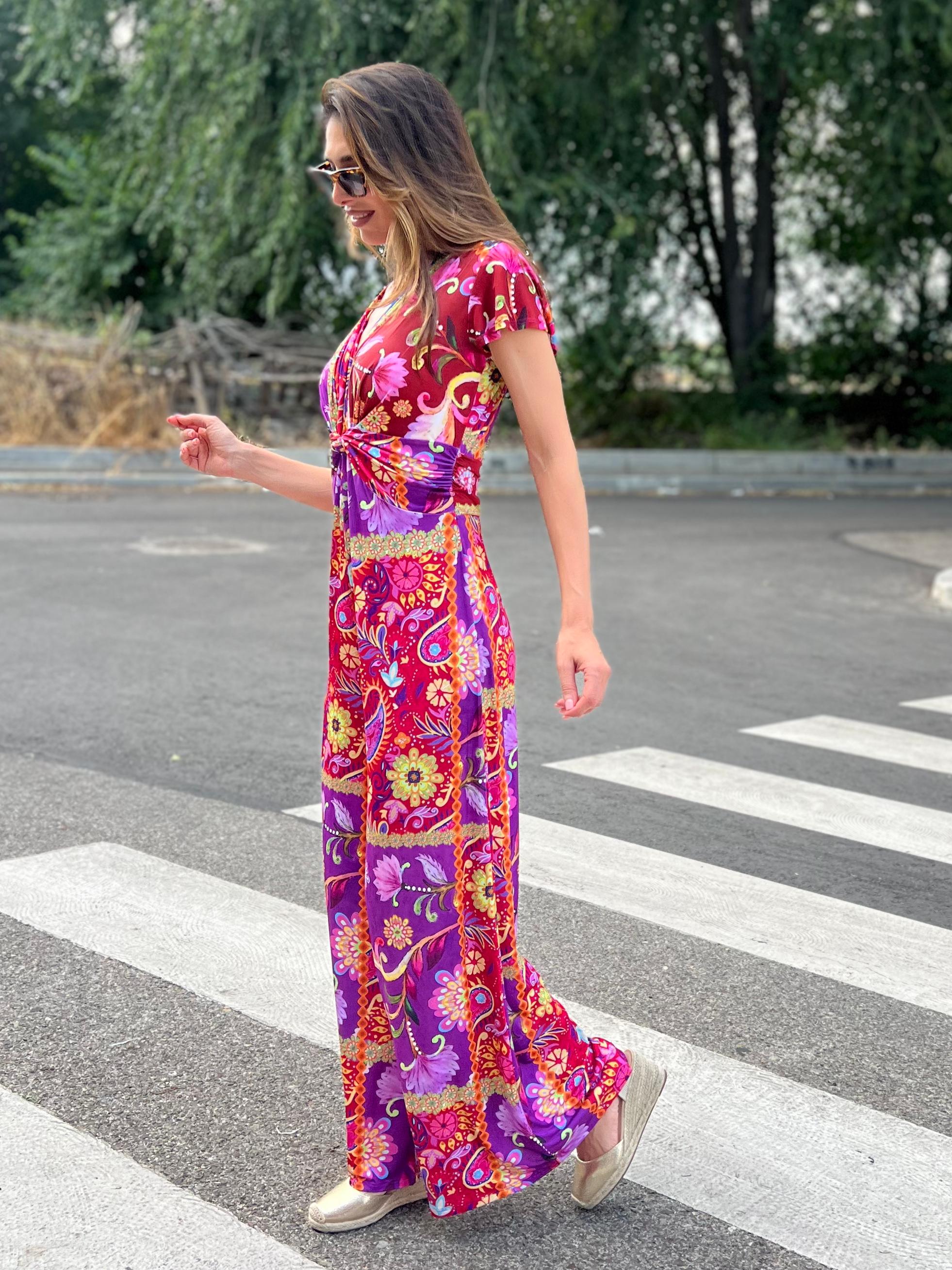 Mono nudo manga corta estampado patch fuxia/rojo