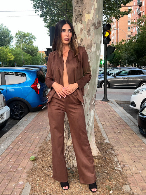 Chaqueta antelina choco