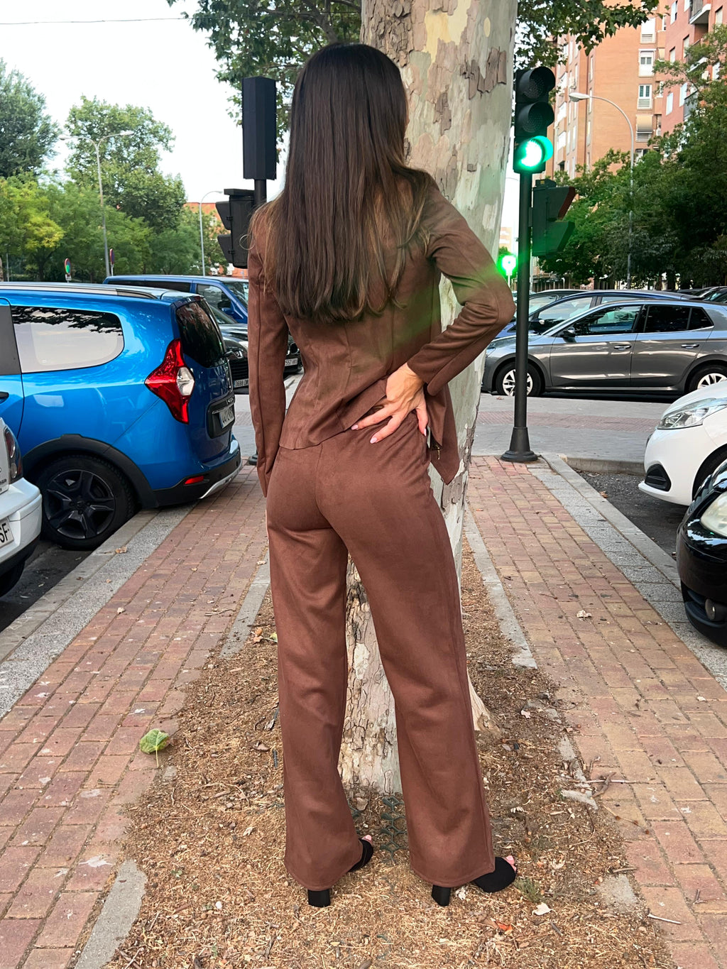 Chaqueta antelina choco