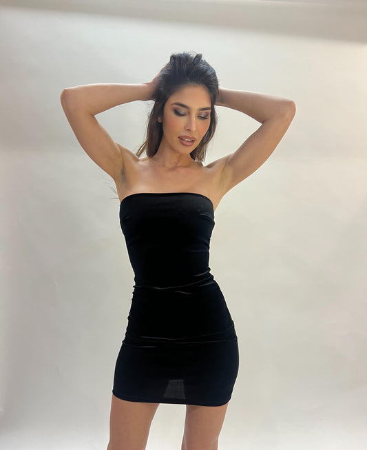 Vestido Mini de Terciopelo (Talla Ünica)