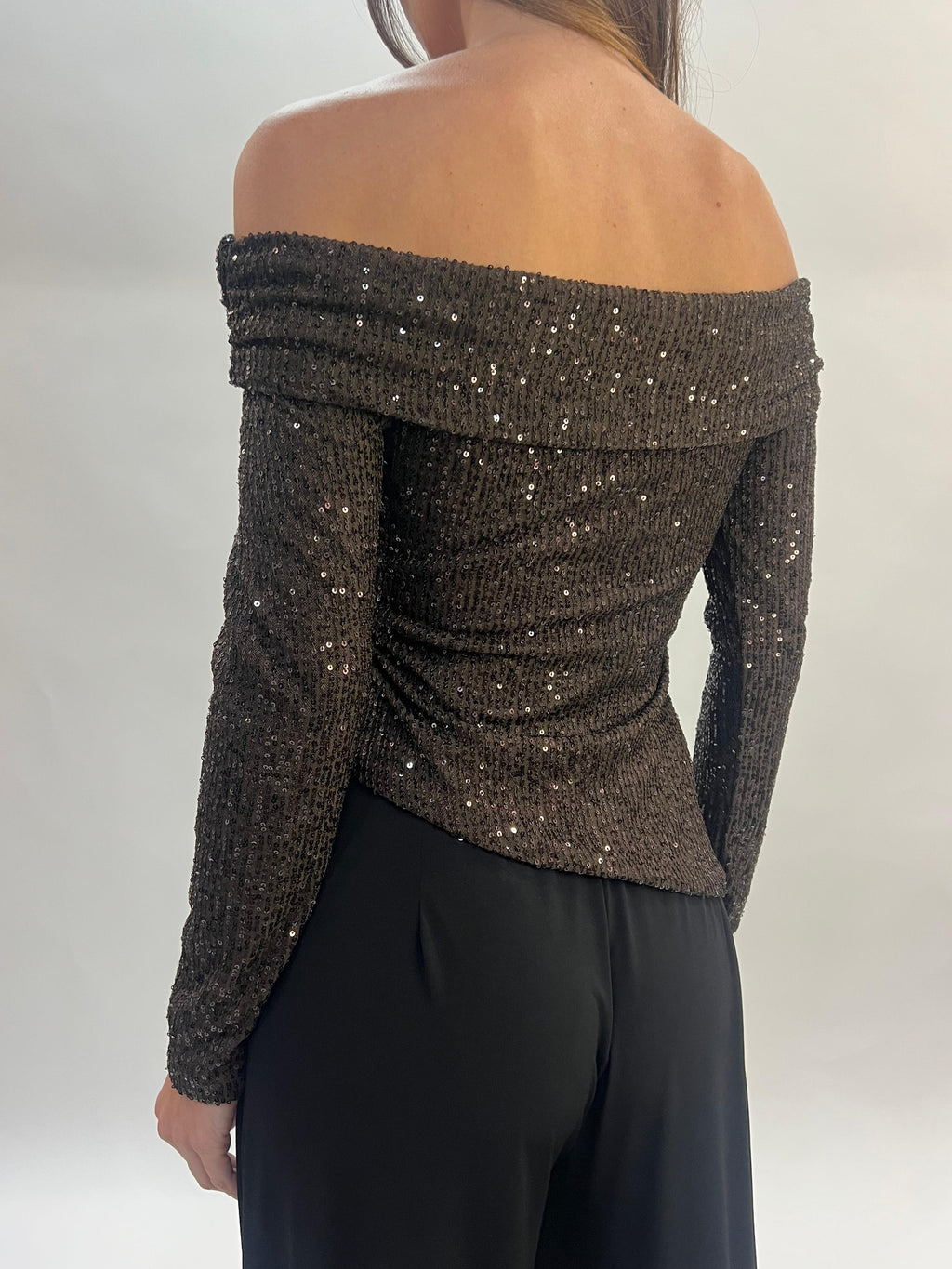 Top de Lentejuelas Escote Bardot