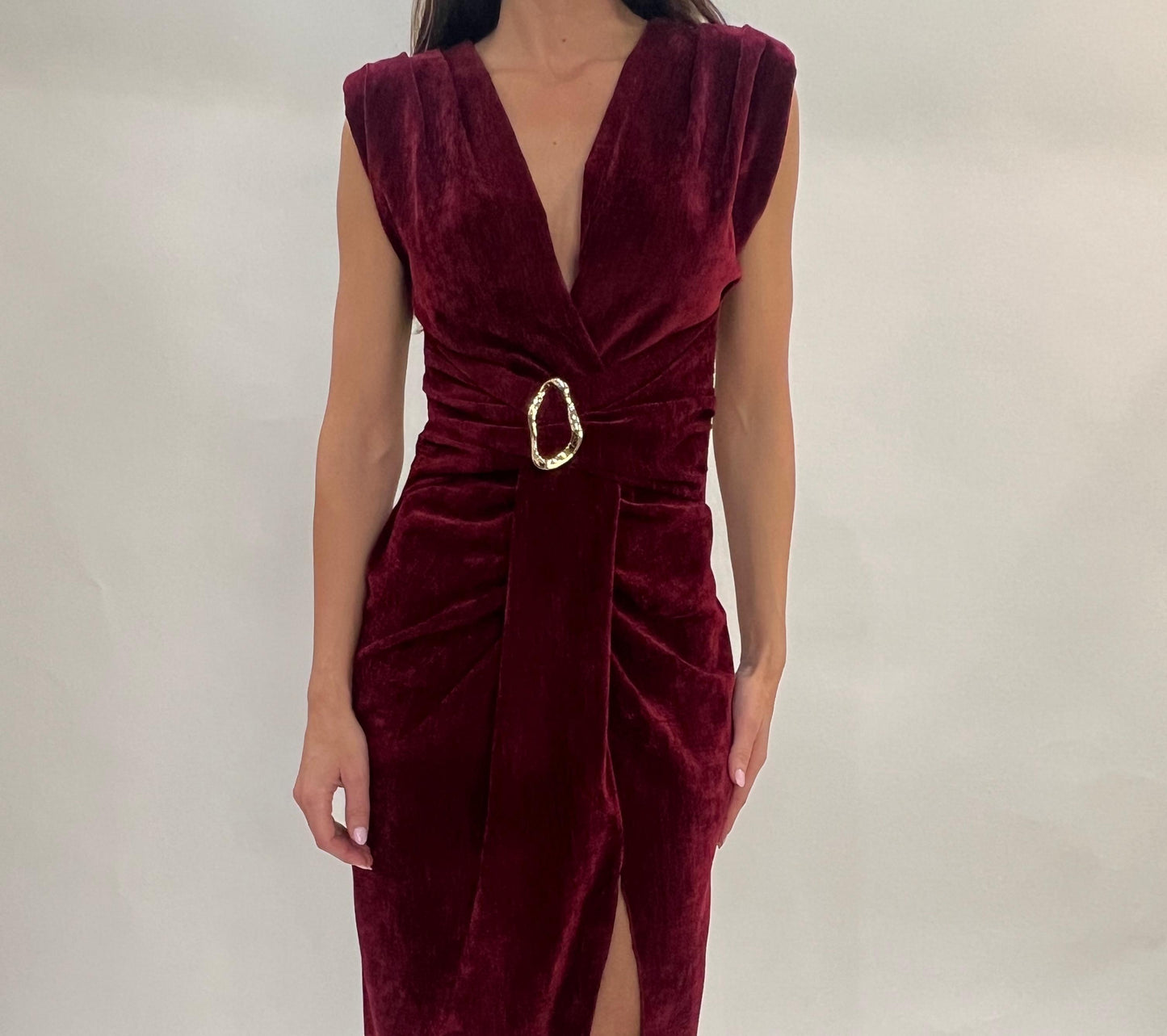 Vestido largo Terciopelo granate