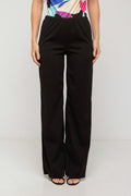 Pantalón recto de neocrepe negro