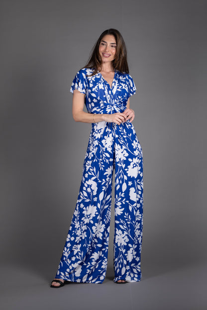 Mono nudo manga corta estampado azul y blanco