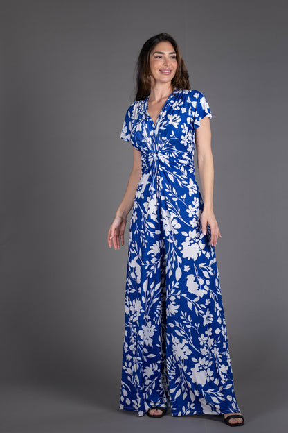 Mono nudo manga corta estampado azul y blanco