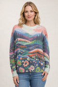 Jersey mujer estampado paisaje multicolor