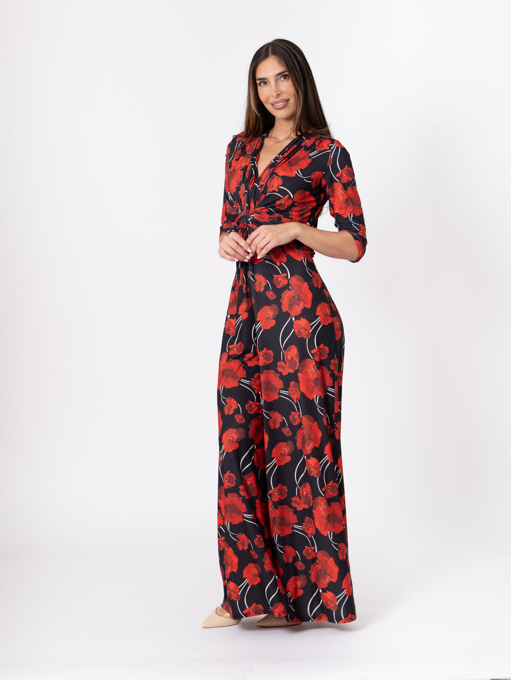 Mono nudo estampado rojo/negro