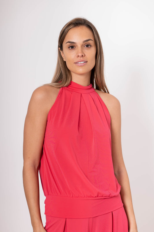 Top cuello halter fresa